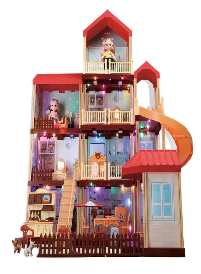 Onecado Dream House DIY Dollhouse Kit, Miniature Dollhouse with Furniture, Tiny House Set Plus Dolls Accessories, LED Lights, Creative & Imagine DIY Doll Cottage for Girls, Toddlers & Kids Gift - Image 1